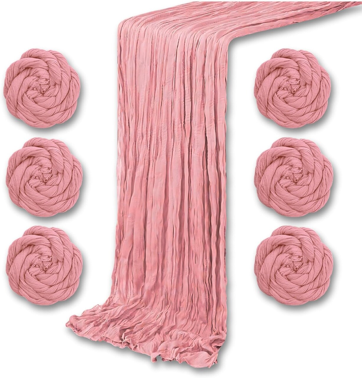Cheesecloth Table Runners Dusty Rose 6 Pack 10 Ft (Dusty Rose)
